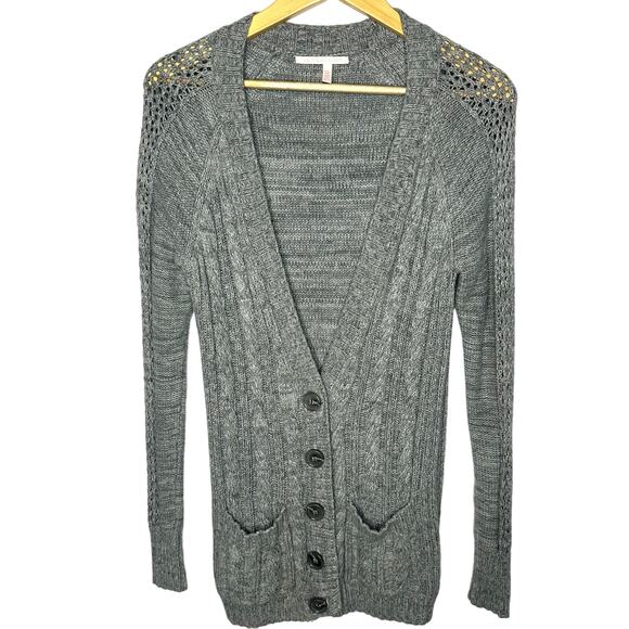 Victoria's Secret Gray Knit Thick Button Down Cardigan SweaterTunic XS - Picture 1 of 6